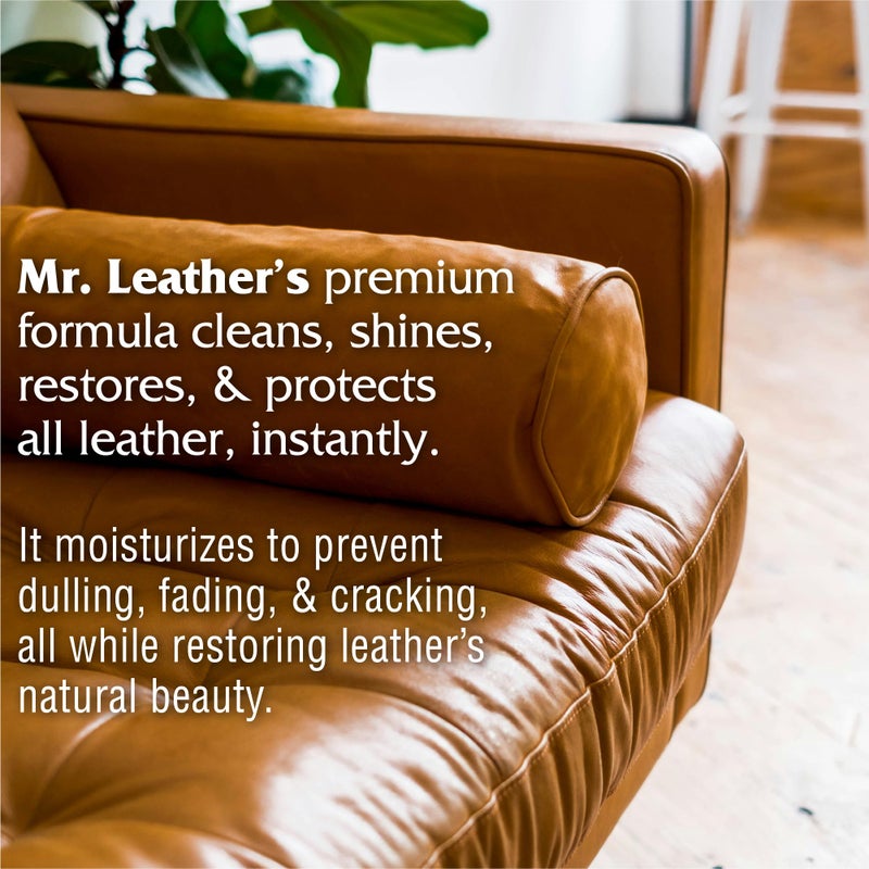 Mr. Leather Cleaner and Conditioner (8 oz) - Restores & Protects All Leather with Natural Oils - Hydrating and Water-Repelling Cream for Couches, Car Interior, Shoes, and Bags - Image 3